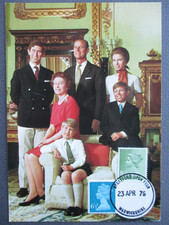 1976 Postcard The Royal Family at Buckingham Palace Photograph Stamped Stratford