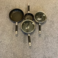 Viners Signature Set of 4 Items 3 Saucepans and 1 Frying Pan Stainless Steel .