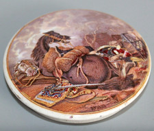 Antique prattware pot lid - antique,