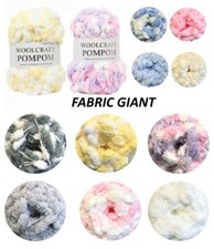 Woolcraft Pom Pom Wool Yarn Knitting 200g Ball Ideal for Blankets / Scarves