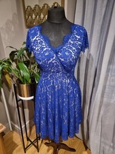 Eliza J Blue Lace Overlay Fit