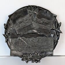 Antique WMF Pewter Dish Tray Gesetzl Gesch Oberammergau Germany Art Nouveau