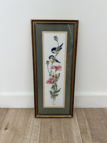 Framed cross stitch birds - stitch,