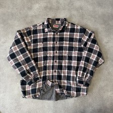 Wrangler Over Shirt Mens XL Fleece Lined Lumberjack Flannel Jacket, Black