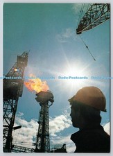 D326212 North Sea. Flare stack and drilling rig on BPs production platform FB in