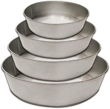 ROUND CAKE TIN SET OF 4 TIER BAKING PANS BAKEWARE BIRTHDAY WEDDING 3" DEEP MOULD