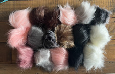 17 Fluffy Faux Fur DIY Pom Pom Balls for Hat Keychains Scarves Bag Crafts 8cm