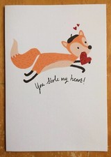 ‘You Stole My Heart’ Hotchpotch Valentine’s Day Card - 6.75”x4.75” - Fox