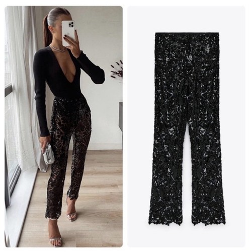 Zara black crochet - zara, sequin
