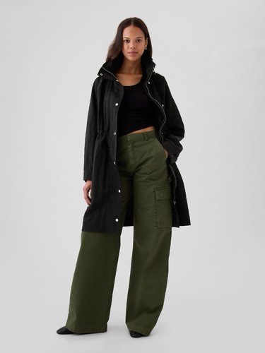 Black nylon spring hooded - nylon,
