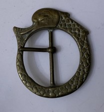 Vintage Unusual Gold Solid Brass Belt Buckle Replacement Duck Head Design