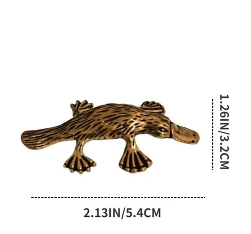 Platypus creature solid - platypus, brass