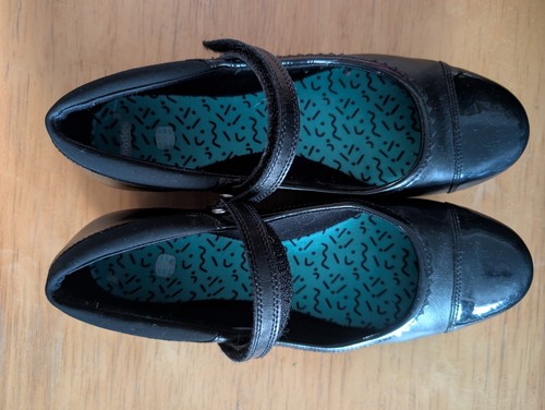 Clarks black patent toe girls - clarks,