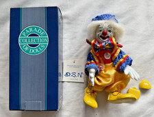 PARADE Clown doll Figure Hand Painted Fine Porcelain Doll 7"