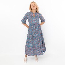 Joules Womens Midi Dress Blue