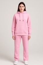 Womens Ladies Tracksuit Plain Tracksuit Loungewear Hoddie Jogger Co-ord Set S-XL