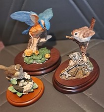 3 BIRDS By RUSSELL WILLIS,  KINGFISHER,  WREN and Song Thrush