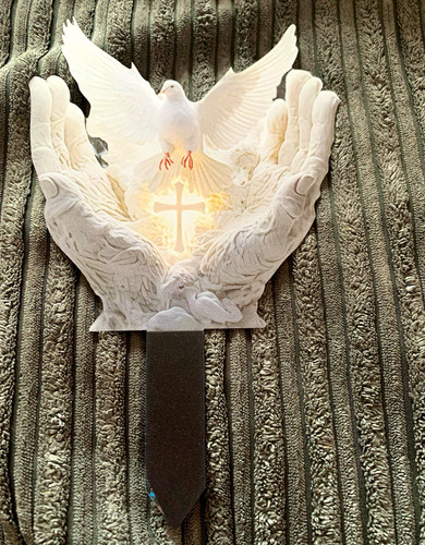 White praying hands cross - white,