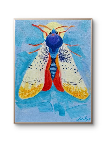 Moth original canvas 9x12 - original, hand