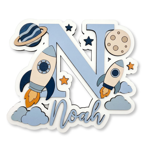 Personalised space rocket name - personalised,