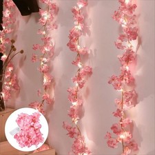 2M 20LEDs Cherry Blossom String Light Garland Artificial Flower Vines Fairy Ligh