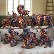Supernova Art Animal Figurines Cat Dog Sculpture Bulldog Statue Home Decor Gift
