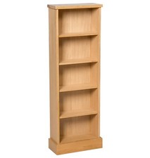 DVD CD Storage Rack, Wooden Oak Shelving Unit, 5-Shelf Tower Organiser/ Stand