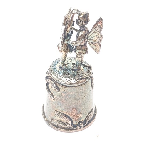 Silver scenes pewter - scenes, thimble