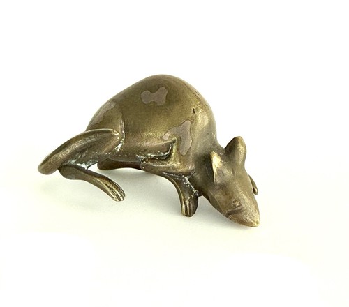Vintage bronze mouse sculpture - bronze,