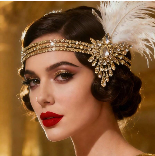 Flapper headband gold tone - flapper,