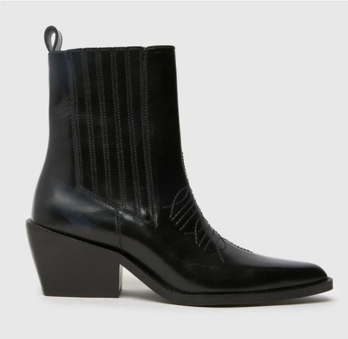 Schuh black leather boots - black,
