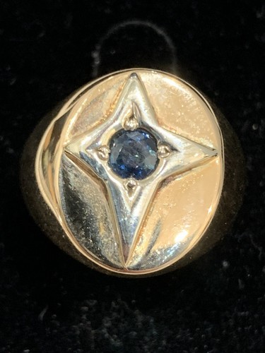 Men 9ct yellow signet ring - men's,