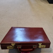 Vintage FRANZEN Briefcase Business Top Grain Leather Briefcase Burgundy/Ox Blood