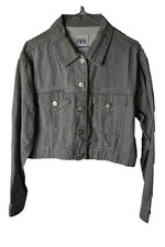 ZARA WHite Denim Jacket size S