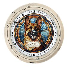 Personalised German Shepherd Dog Clock Custom Puppy Portrait Kitchen Wall Gift