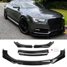For Audi A4 A5 A6 A7 S4 S5  Gloss Black Front Bumper Lip Splitter Spoiler Kit