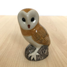 Quail Ceramics Barn Owl Figurine Ornament Hand Painted Stoneware Bird 8cm