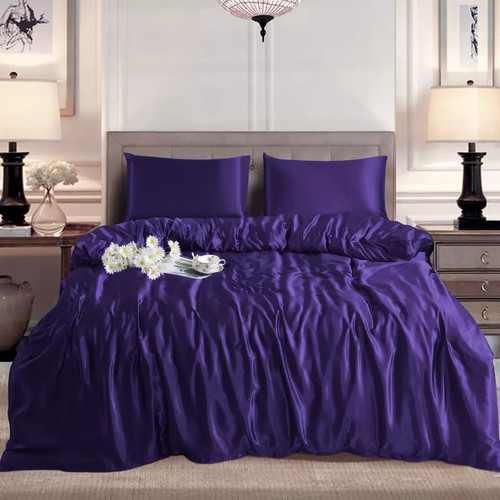 3pcs luxury silk satin duvet - 3pcs,