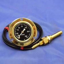 Vintage Car Water Temperature Gauge - 0-120 deg C, Black
