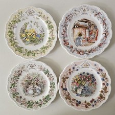 Royal Doulton BRAMLEY HEDGE 4 x Seasons Collectors Plates 1982 20.5cm Excellent
