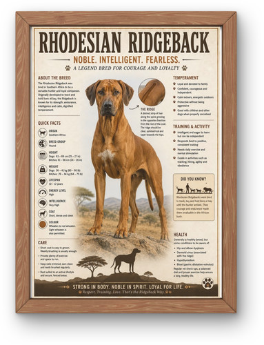 Rhodesian ridgeback dog poster - rhodesian,
