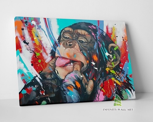 Funny monkey abstract canvas - monkey,
