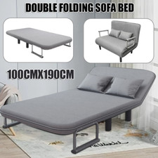 3-in-1 Folding Double Fabric Sofa Bed Chair Sleep Lounge Sleeper Leisure Guest