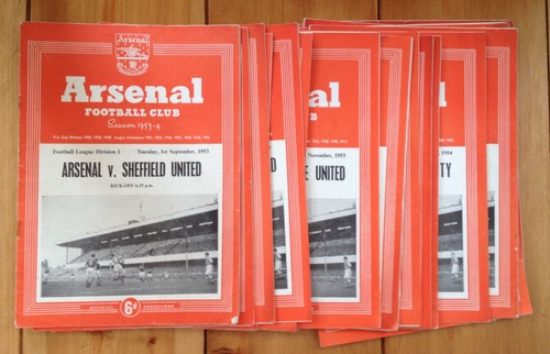 Arsenal home programmes