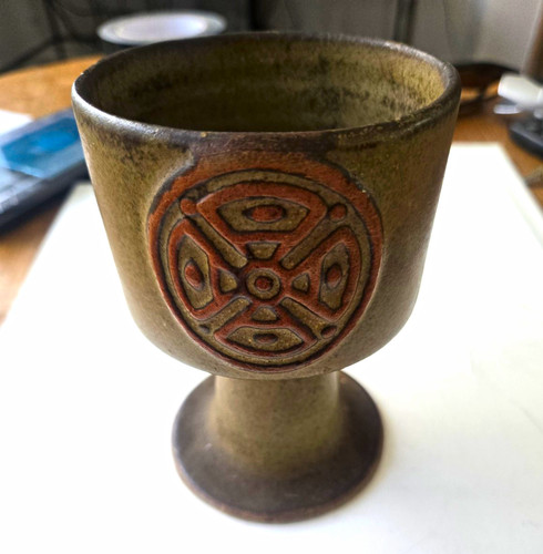 Vintage studio pottery goblet - vintage,