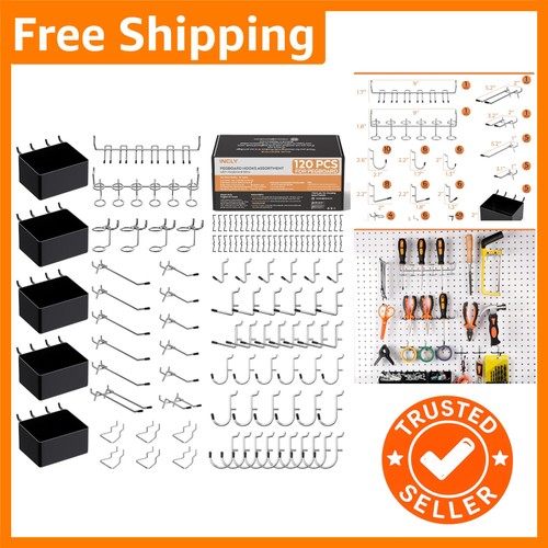120 piece pegboard hooks 8 - 120, 1/8