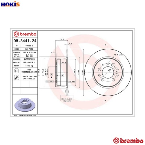 Brake disc 3441 24 for - 2x,