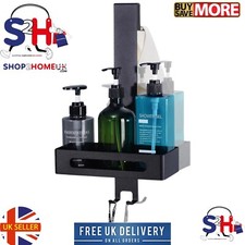 STAINLESS STEEL HANGING  SHOWER CADDY Over Frameless Shower Shelf no Drilling