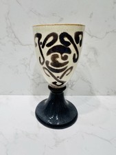 Vintage ceramic wine goblet by the Laugharne Pottery Company in Wales. 