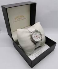 Vtg Rotary Gem Set Chronograph Heart Indice 32mm Quartz Ladies Watch Box & Paper